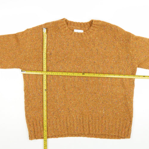 Numph Women Mustard Wool Blend Crew Neck Jumper M/L