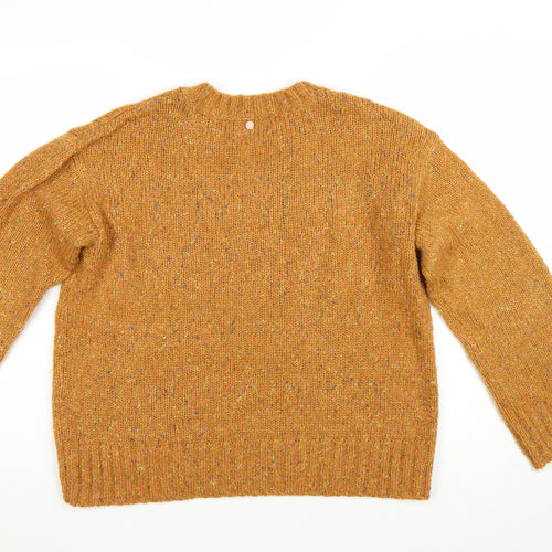 Numph Women Mustard Wool Blend Crew Neck Jumper M/L