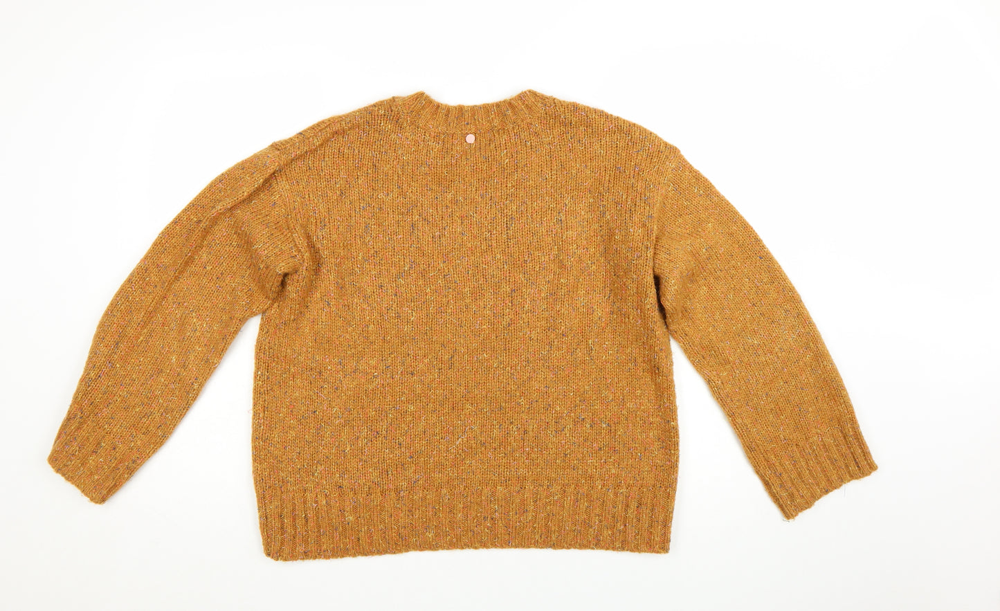 Numph Women Mustard Wool Blend Crew Neck Jumper M/L