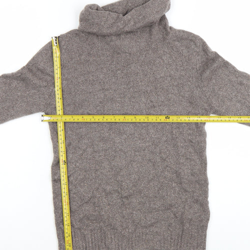The White Company Women’s Brown Cashmere Roll Neck Jumper Small