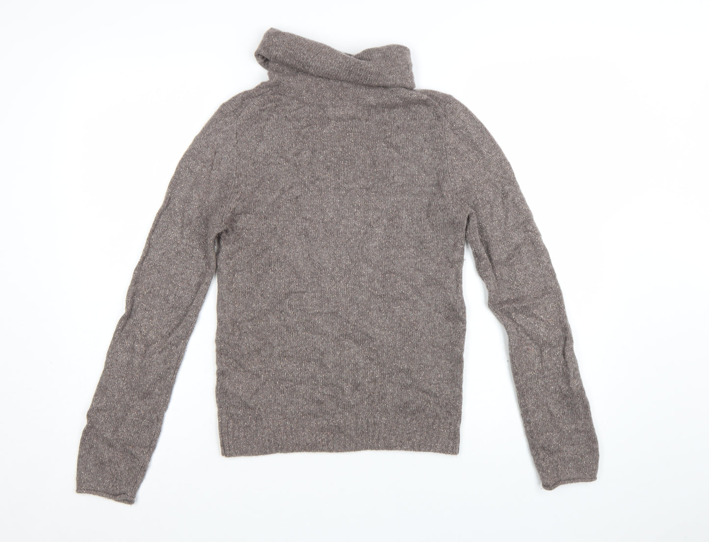 The White Company Women’s Brown Cashmere Roll Neck Jumper Small