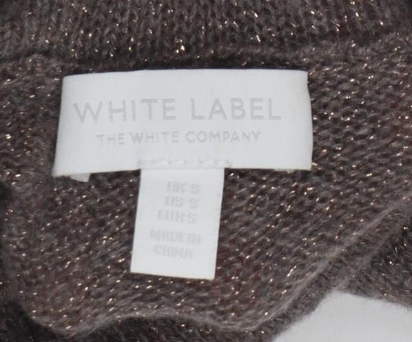 The White Company Women’s Brown Cashmere Roll Neck Jumper Small
