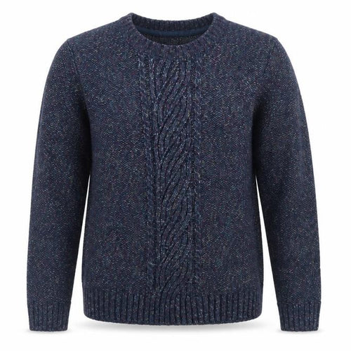 ISLE Women’s Blue Cable-Knit Jumper Size M 14-16 Crew Neck