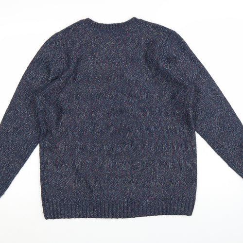 ISLE Women’s Blue Cable-Knit Jumper Size M 14-16 Crew Neck