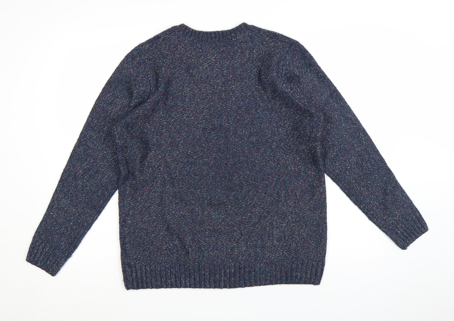 ISLE Women’s Blue Cable-Knit Jumper Size M 14-16 Crew Neck