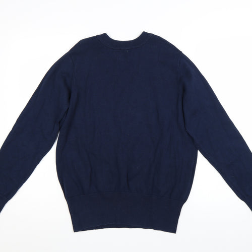 Joanie Women Navy Blue Lightning Bolt Cotton Jumper UK M
