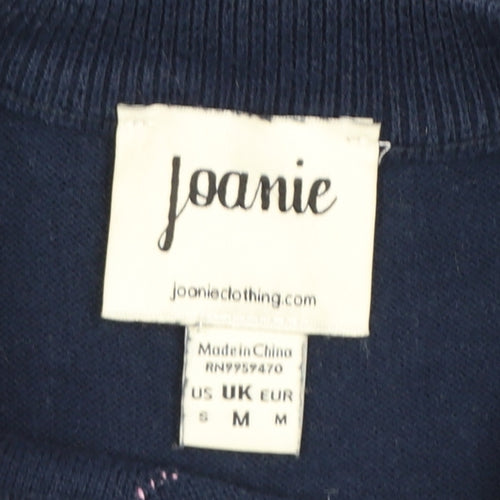 Joanie Women Navy Blue Lightning Bolt Cotton Jumper UK M