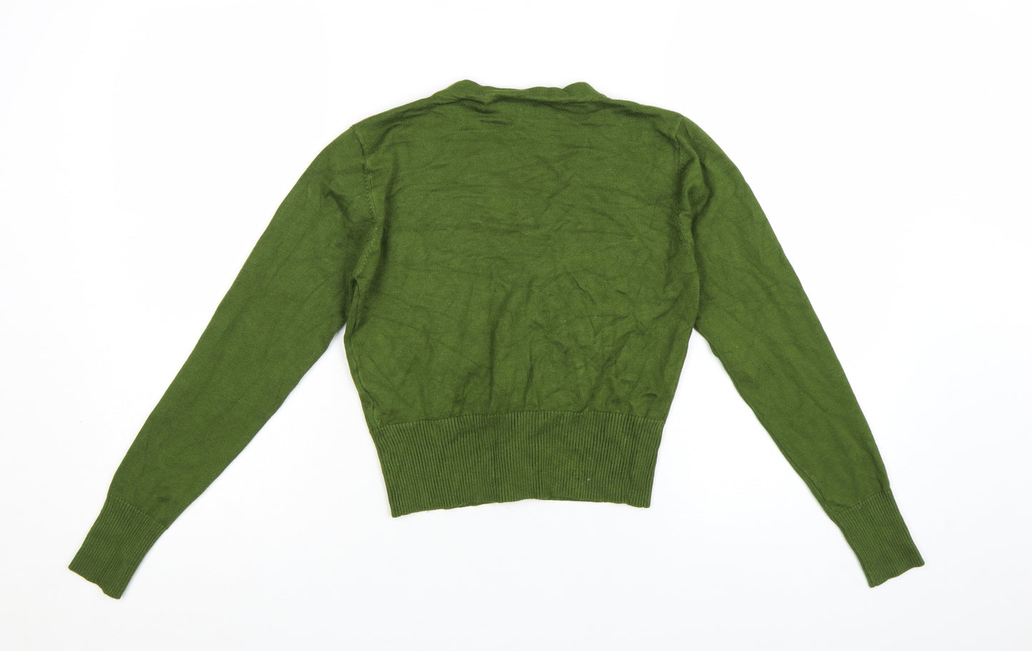 Voodoo Vixen Womens Green Embroidered Bird Button Cardigan Size 10