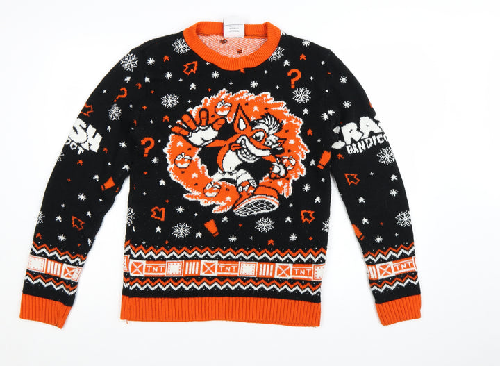 Crash Bandicoot Men's Black Christmas Jumper Size S Pullover Knit
