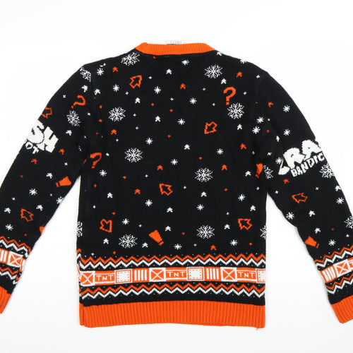 Crash Bandicoot Men's Black Christmas Jumper Size S Pullover Knit