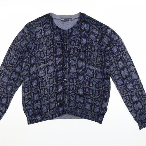 Marks and Spencer Women's Blue Animal Print Cardigan Size 16