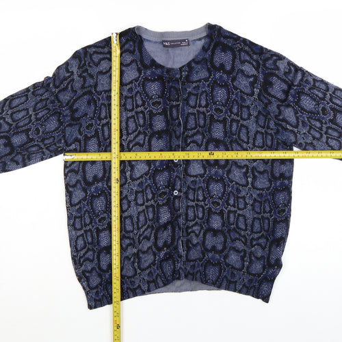 Marks and Spencer Women's Blue Animal Print Cardigan Size 16