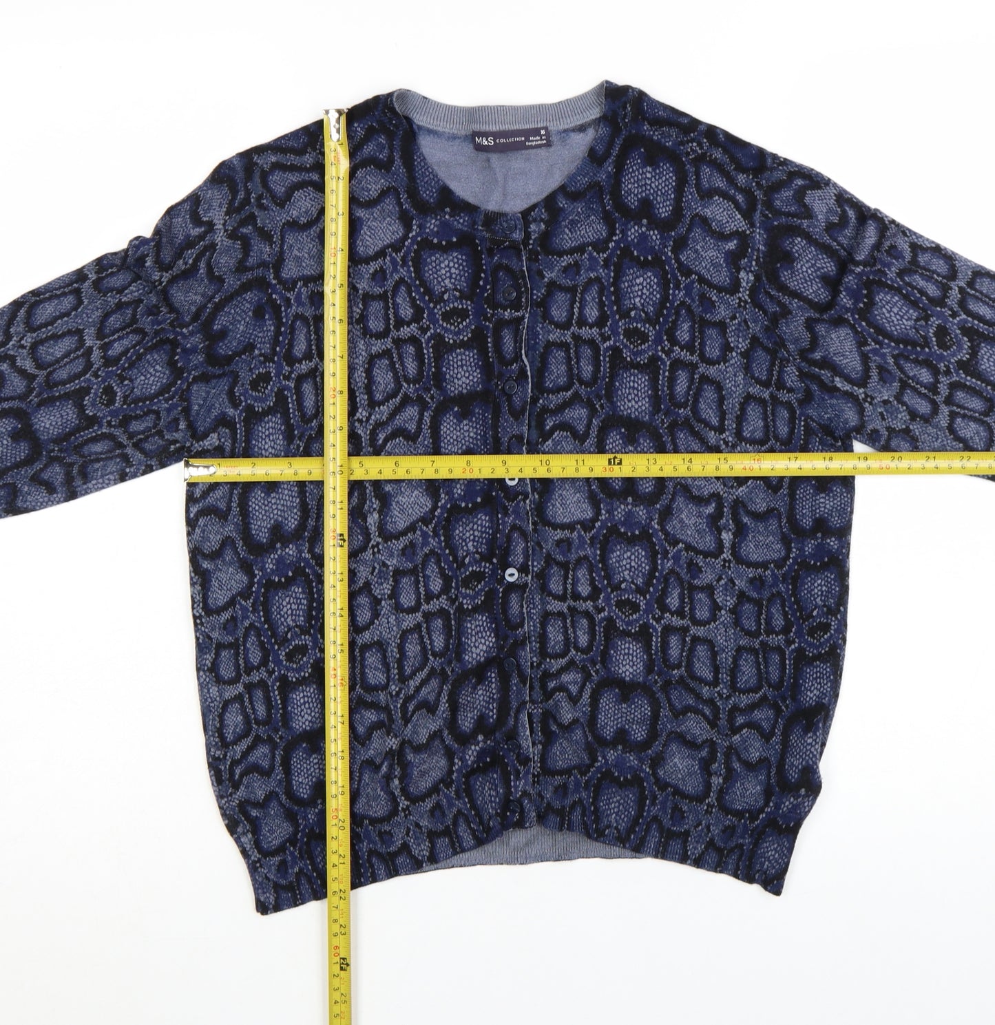 Marks and Spencer Women's Blue Animal Print Cardigan Size 16