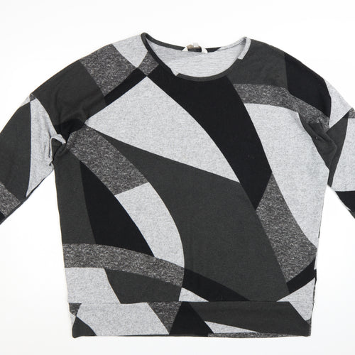 Apricot Women's Grey Geometric Pullover Jumper Size 16