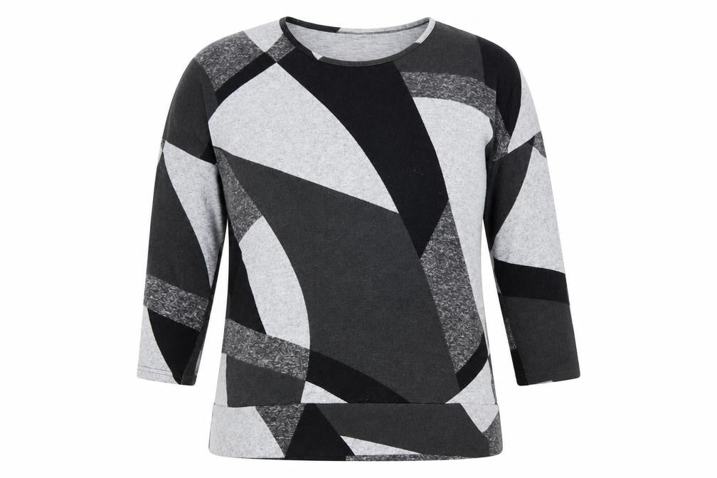 Front view of Apricot Women's Grey Geometric jumper, size 16