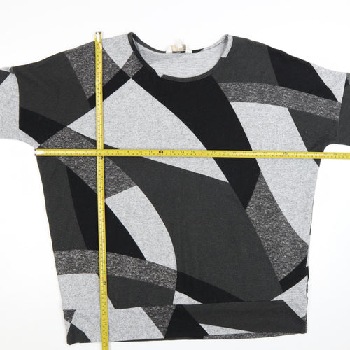 Apricot Women's Grey Geometric Pullover Jumper Size 16