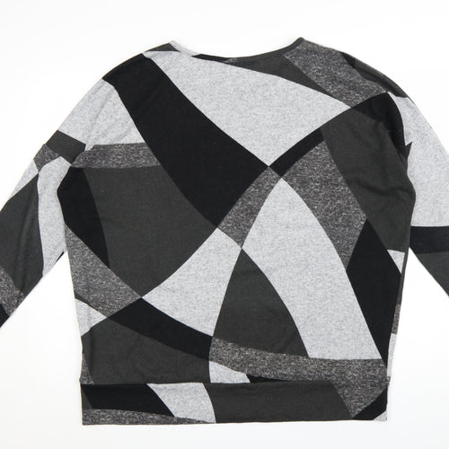 Apricot Women's Grey Geometric Pullover Jumper Size 16