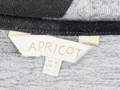 Apricot Women's Grey Geometric Pullover Jumper Size 16