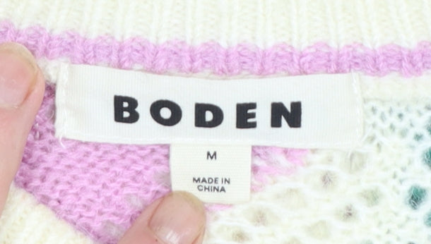 Boden Women Multicoloured M Open-Knit Pullover Jumper