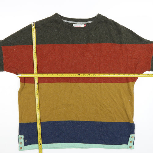 Brakeburn Womens Multicoloured Striped Cotton Wool Jumper Size 14