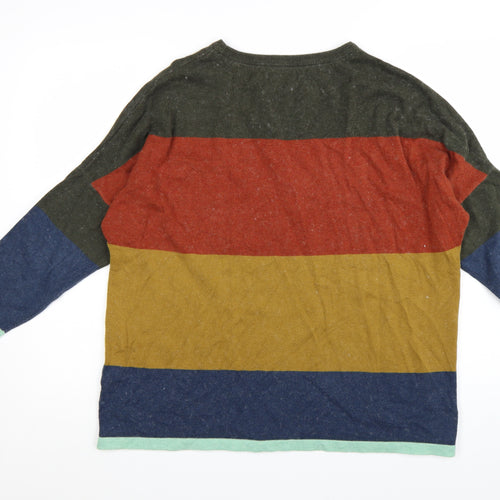Brakeburn Womens Multicoloured Striped Cotton Wool Jumper Size 14