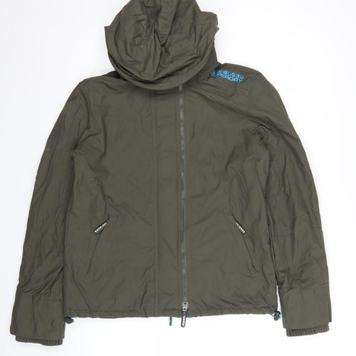 Superdry Men's Khaki Windcheater Jacket L Waterproof Hooded