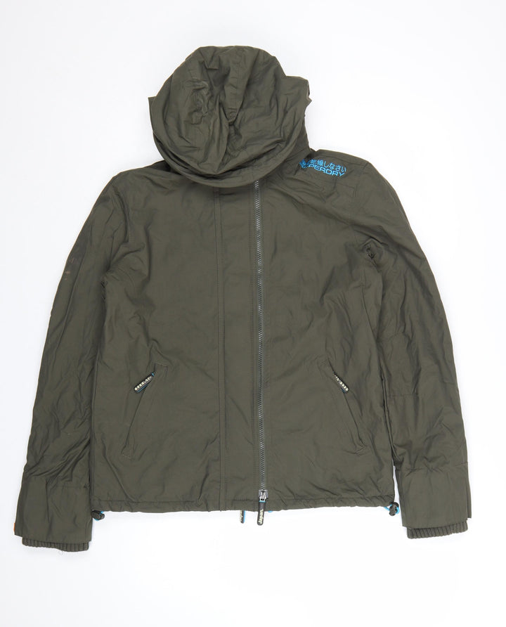 Superdry Men's Khaki Windcheater Jacket L Waterproof Hooded