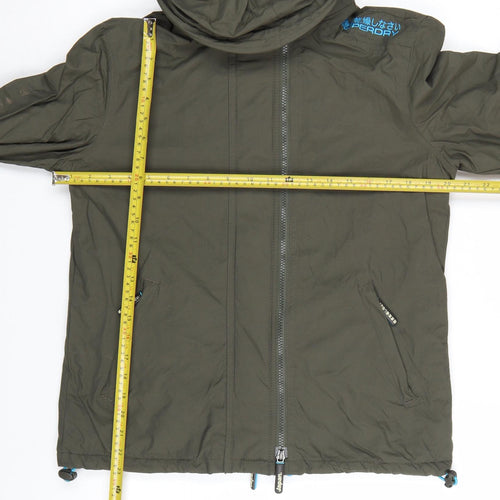 Superdry Men's Khaki Windcheater Jacket L Waterproof Hooded