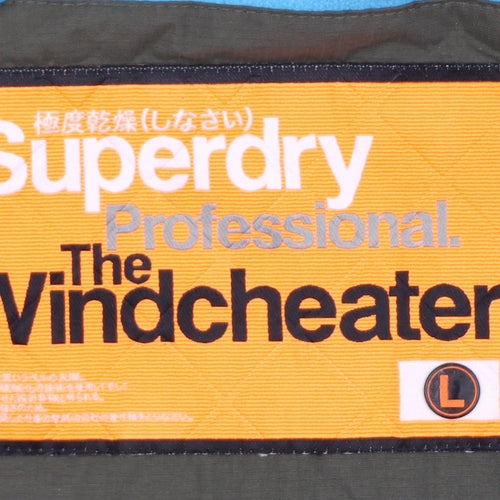 Superdry Men's Khaki Windcheater Jacket L Waterproof Hooded