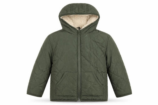 Mango Boys Green Quilted Hooded Puffer Jacket Size 3-4 Years