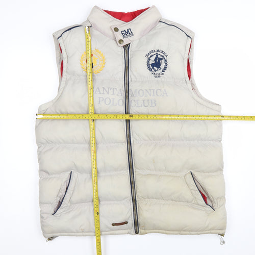 Santa Monica Polo Club Men's Beige XL Puffer Waistcoat Gilet