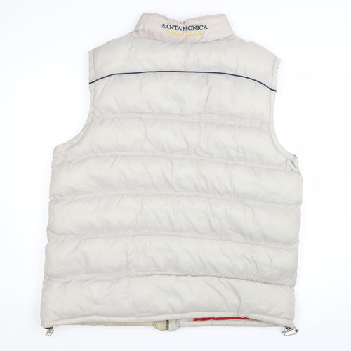 Santa Monica Polo Club Men's Beige XL Puffer Waistcoat Gilet