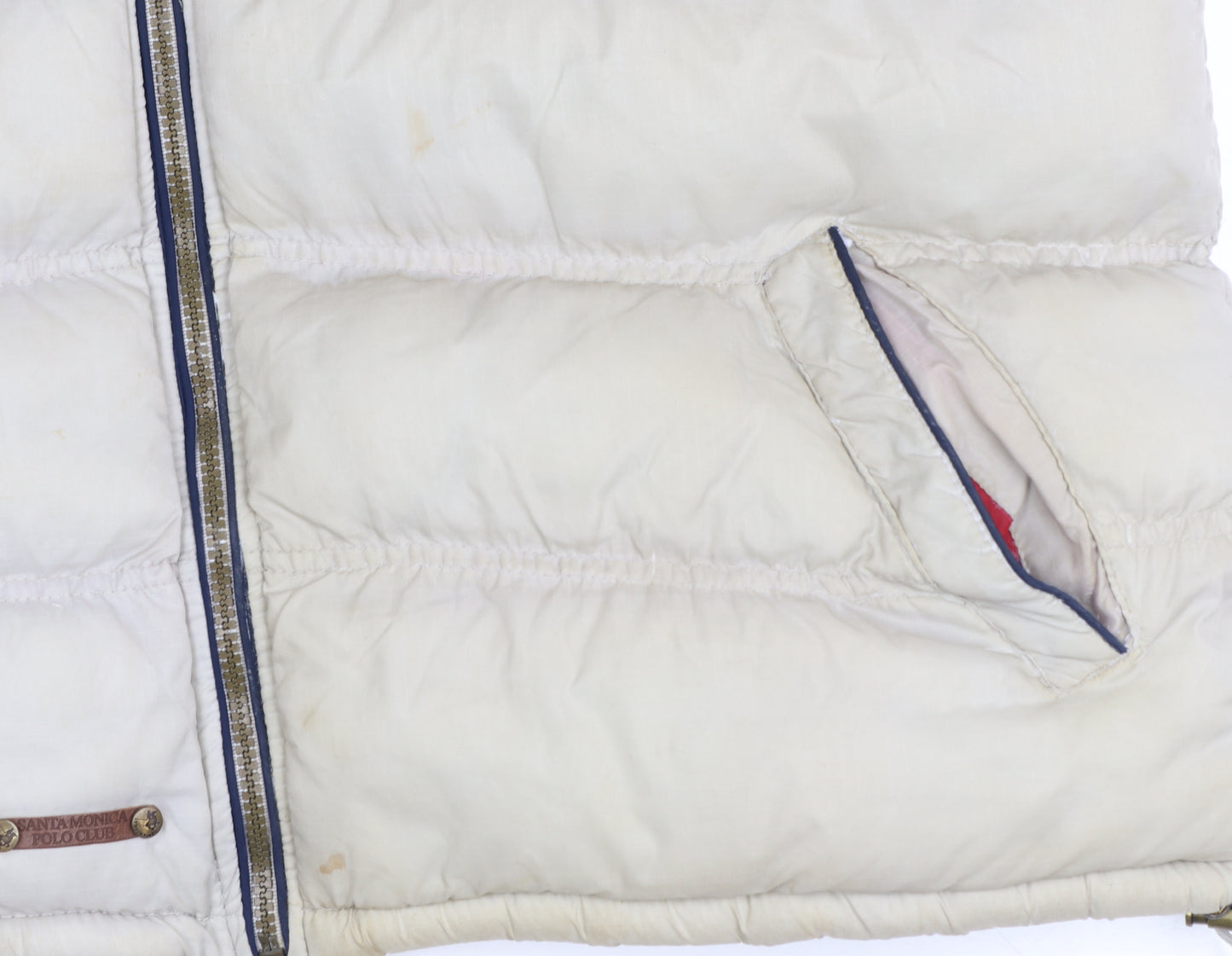 Santa Monica Polo Club Men's Beige XL Puffer Waistcoat Gilet