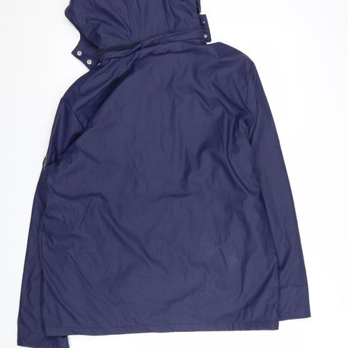Scotland Womens Blue Hooded Waterproof Rain Jacket Size S