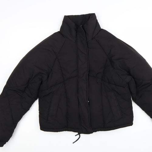 Topshop Women's Black Size 8 Cropped Puffer Jacket