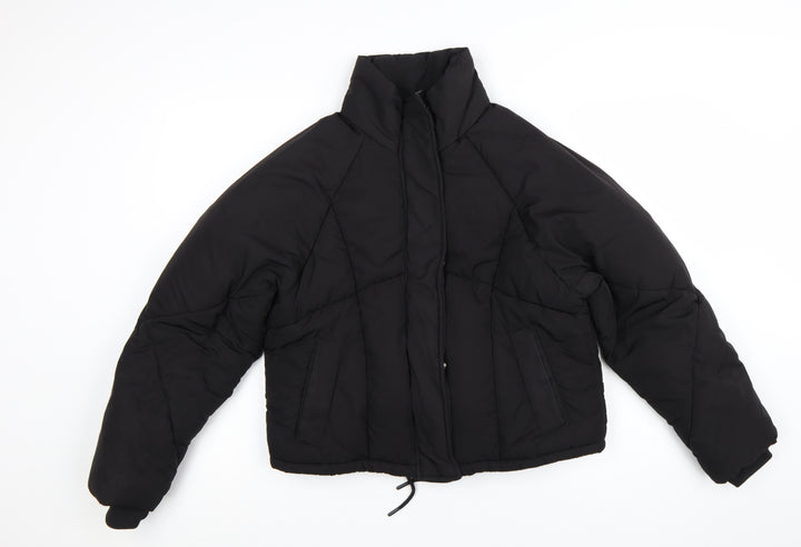 Topshop Women's Black Size 8 Cropped Puffer Jacket