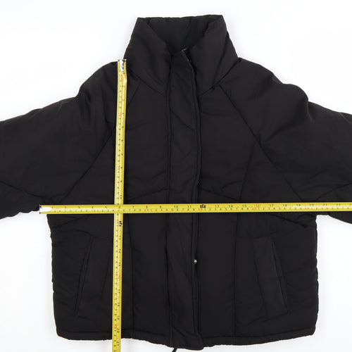 Topshop Women's Black Size 8 Cropped Puffer Jacket