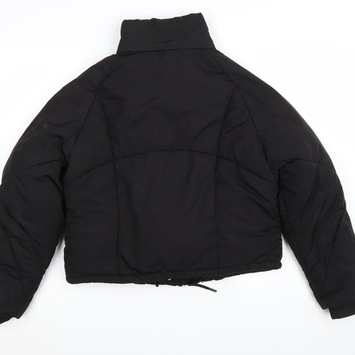 Topshop Women's Black Size 8 Cropped Puffer Jacket