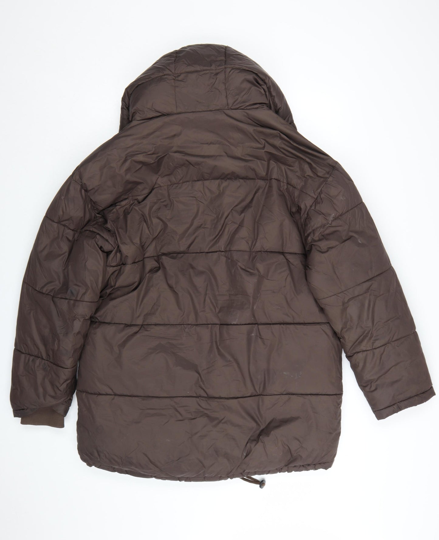 Iets Frans Womens Brown Long Puffer Jacket Hooded Size M