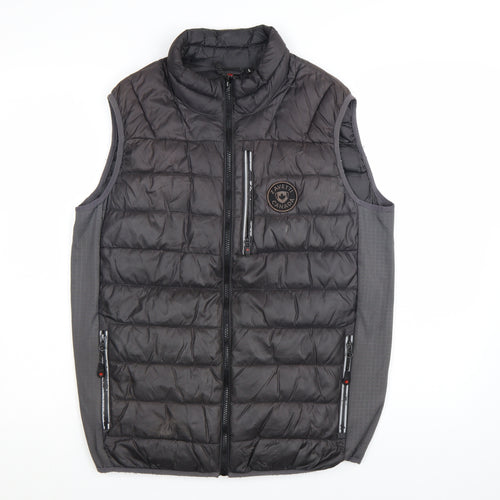 Zavetti Canada Men's Black L Puffer Waistcoat Vest Lined Zip Outdoor
