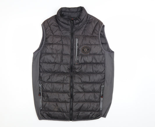 Zavetti Canada Men's Black L Puffer Waistcoat Vest Lined Zip Outdoor