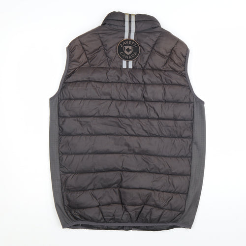 Zavetti Canada Men's Black L Puffer Waistcoat Vest Lined Zip Outdoor