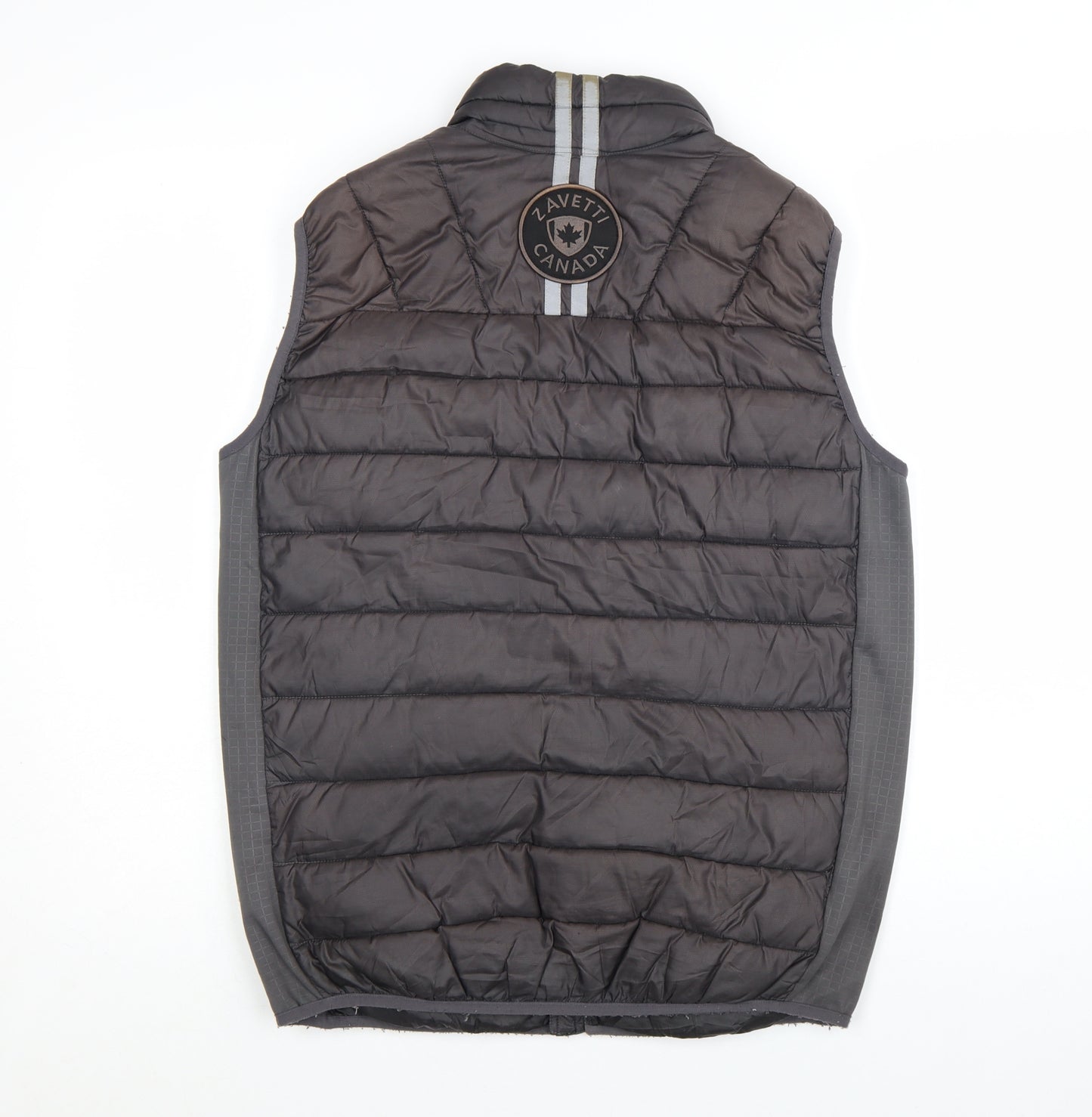 Zavetti Canada Men's Black L Puffer Waistcoat Vest Lined Zip Outdoor