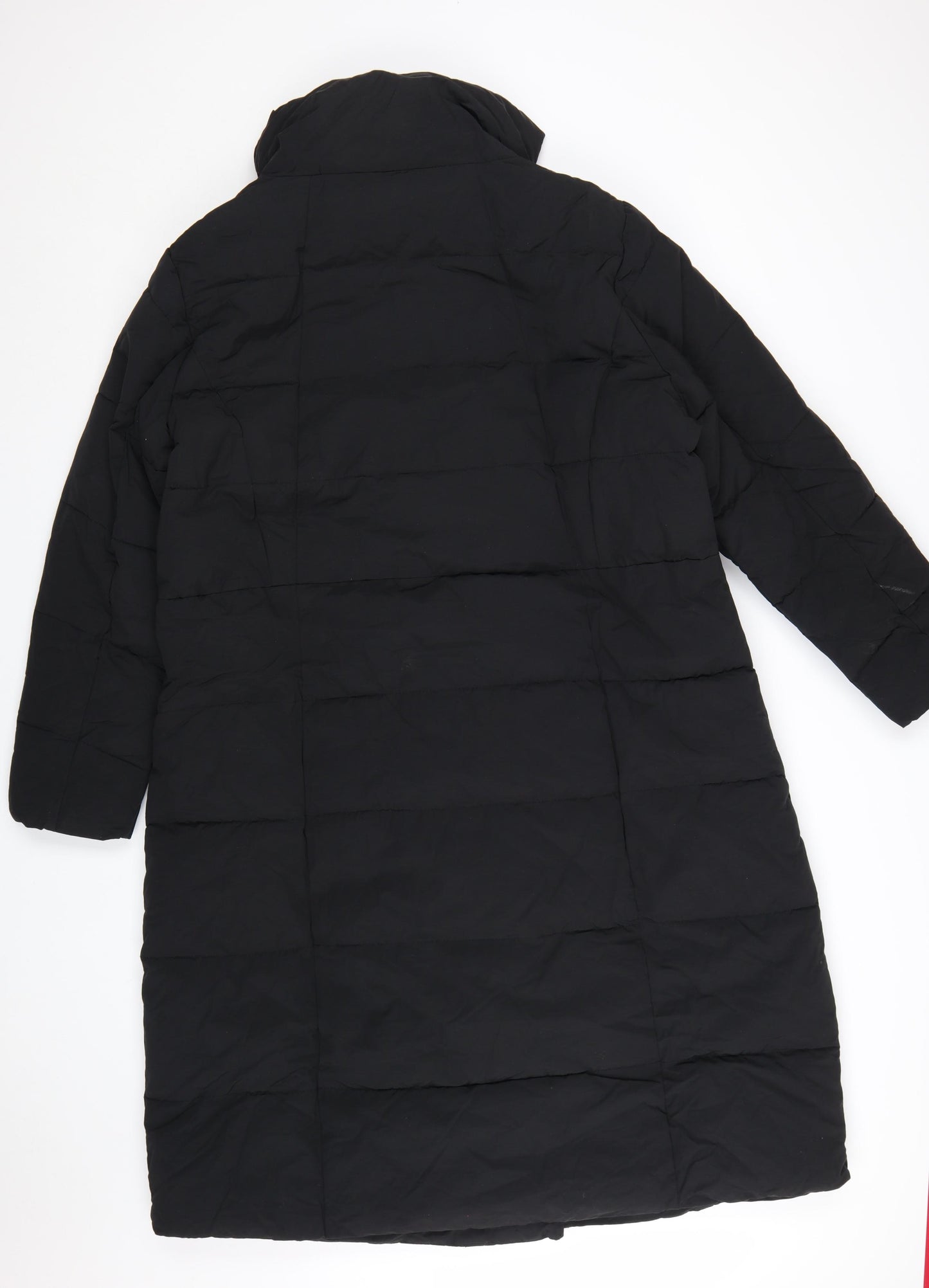 Next Women’s Black Long Puffer Coat Size 20 Winter Zip Jacket