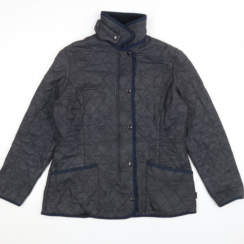 Barbour Women's Blue Quilted Mid-Length Jacket Size 14