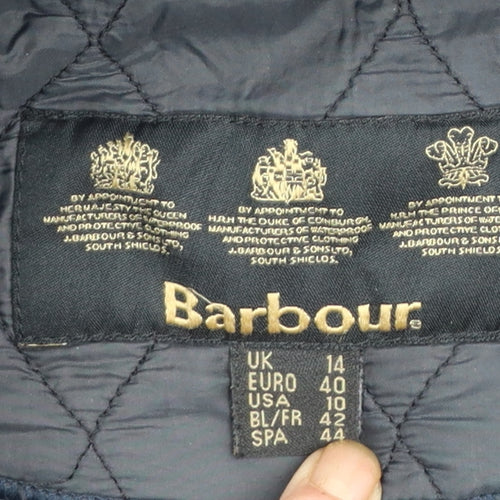 Barbour Women's Blue Quilted Mid-Length Jacket Size 14
