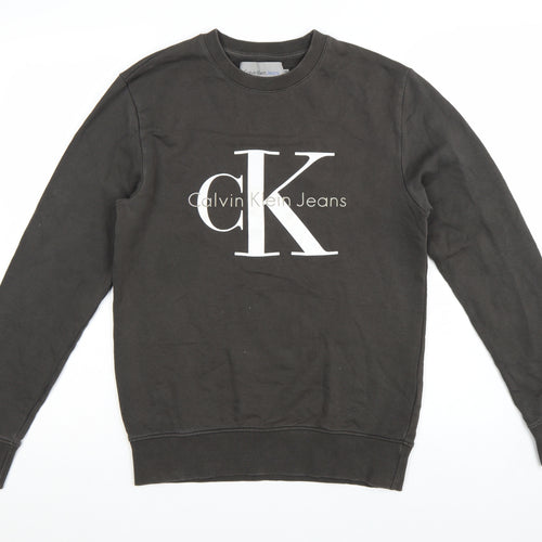 Calvin Klein Jeans Womens Black XS Crew Neck Pullover Sweatshirt