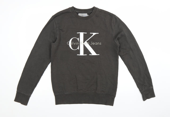 Calvin Klein Jeans Womens Black XS Crew Neck Pullover Sweatshirt