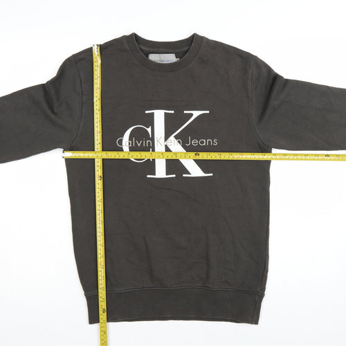 Calvin Klein Jeans Womens Black XS Crew Neck Pullover Sweatshirt