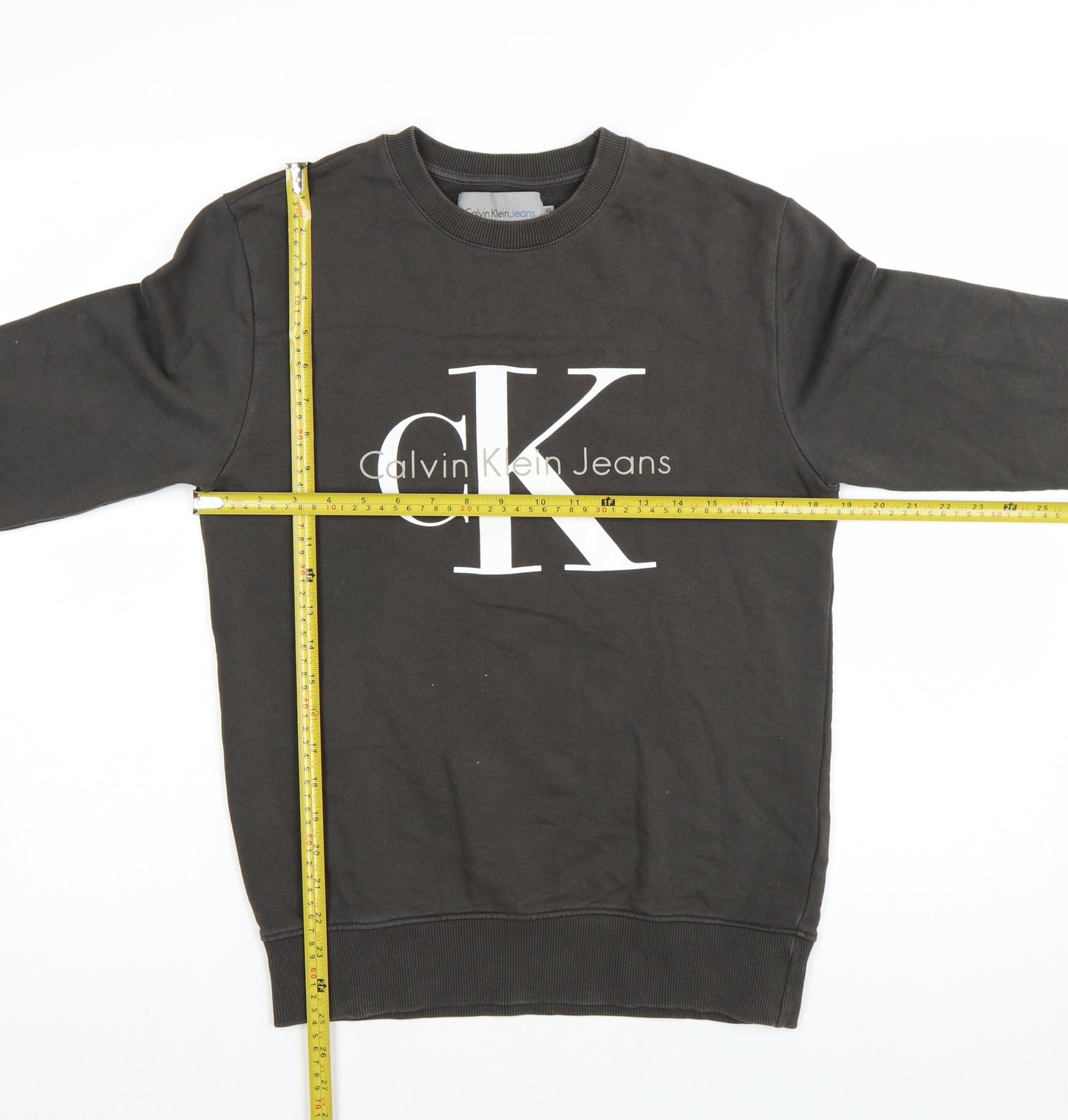 Calvin Klein Jeans Womens Black XS Crew Neck Pullover Sweatshirt